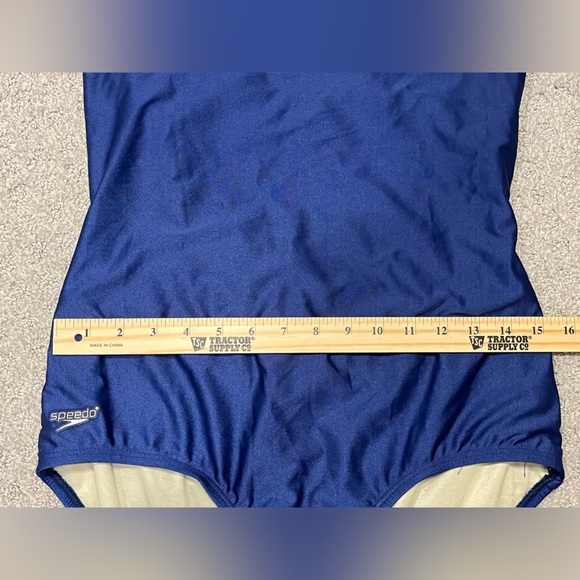 Speedo Swimsuit One-Piece Women's Size 14L Navy Blue Built In Bra - Picture 11 of 11